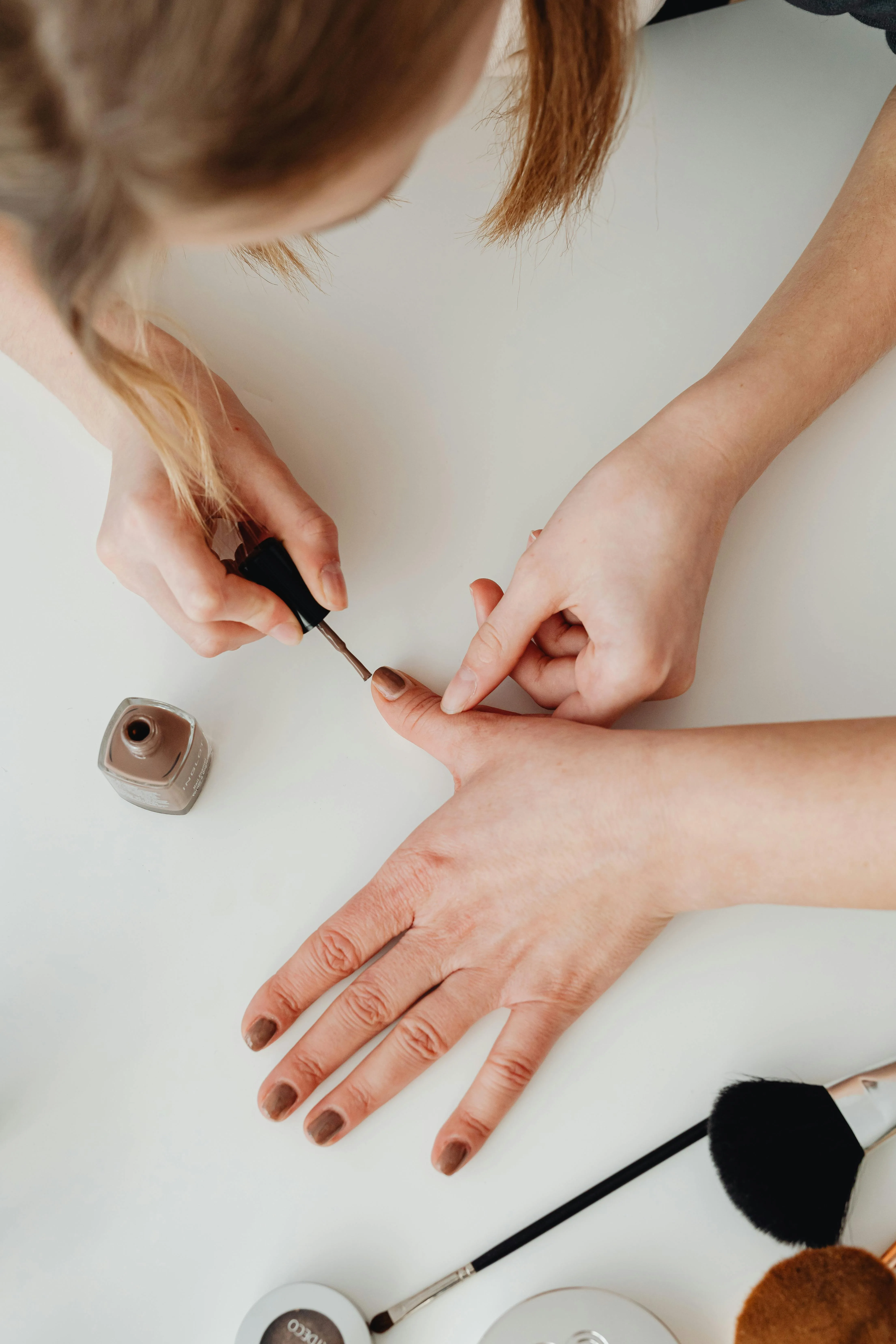 Nail manicure in progress at Peony Beauty Melbourne