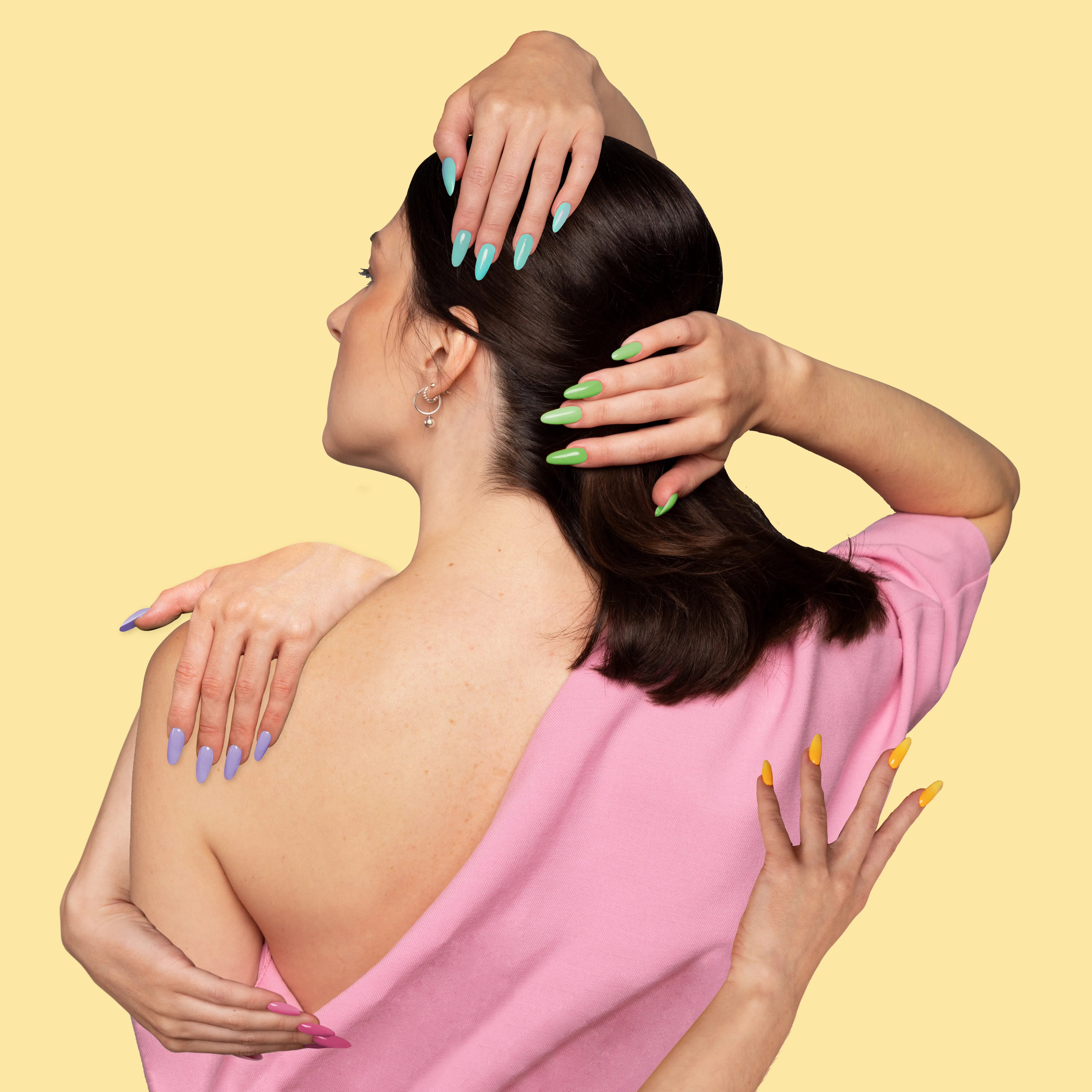 Colourful nail art at Peony Beauty Melbourne